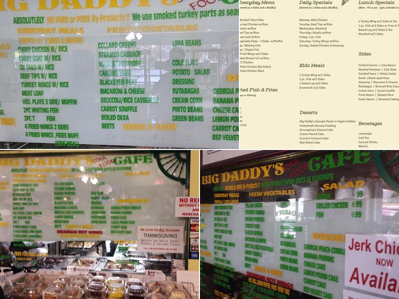 Big Daddy's Cafe Menu