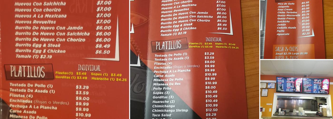 Taco Prado Menu