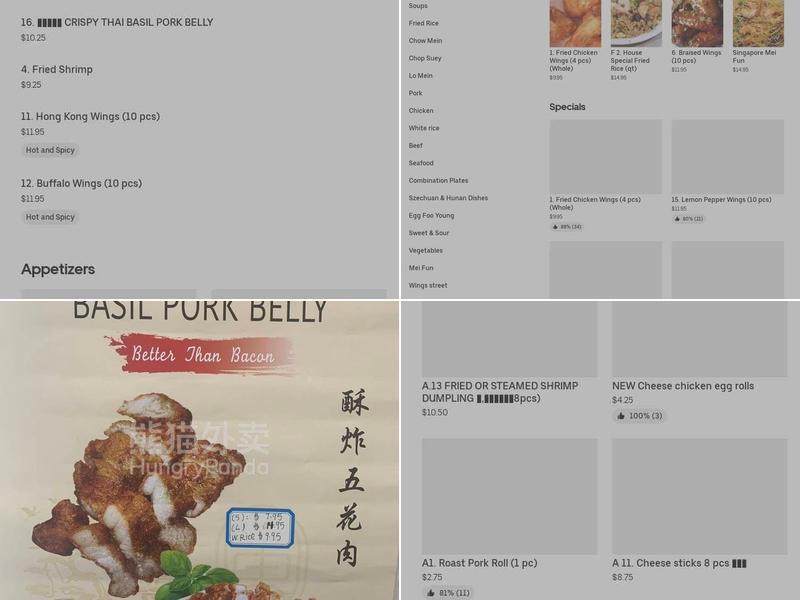 Great Wall Menu
