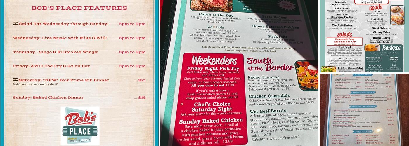 Bob's Place Menu