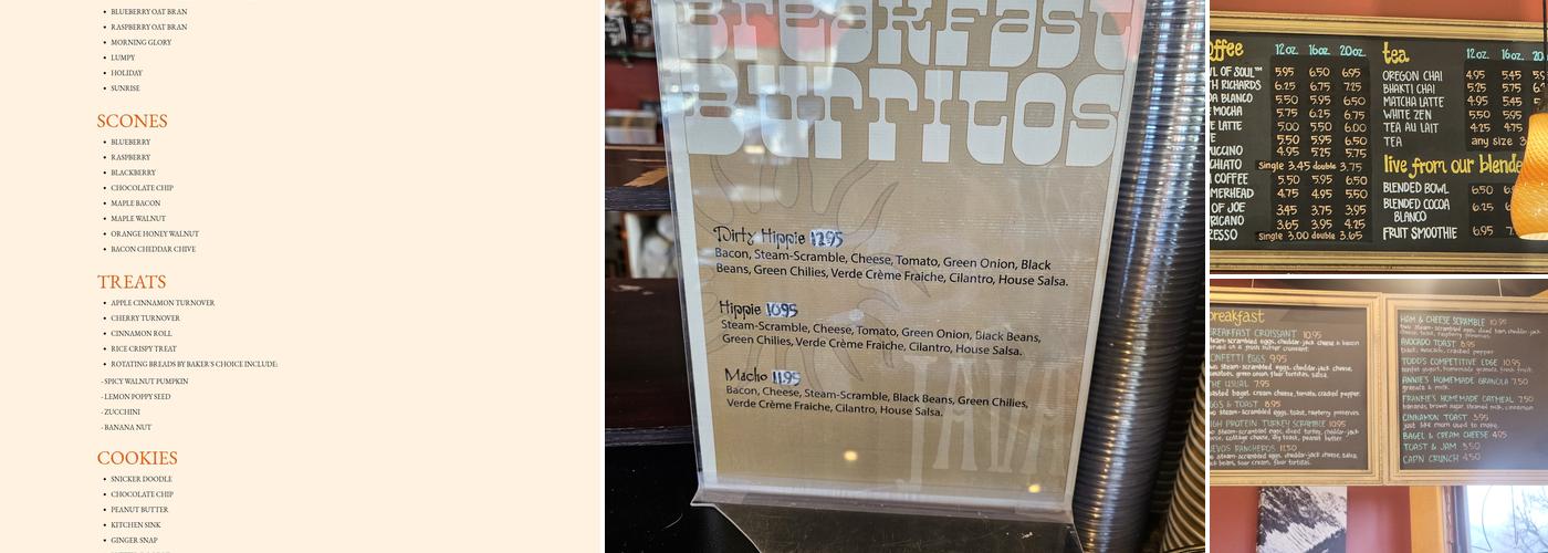 Java Hailey Menu