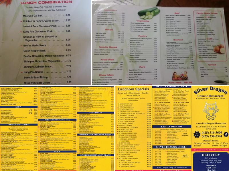 Silver Dragon Restaurant Menu