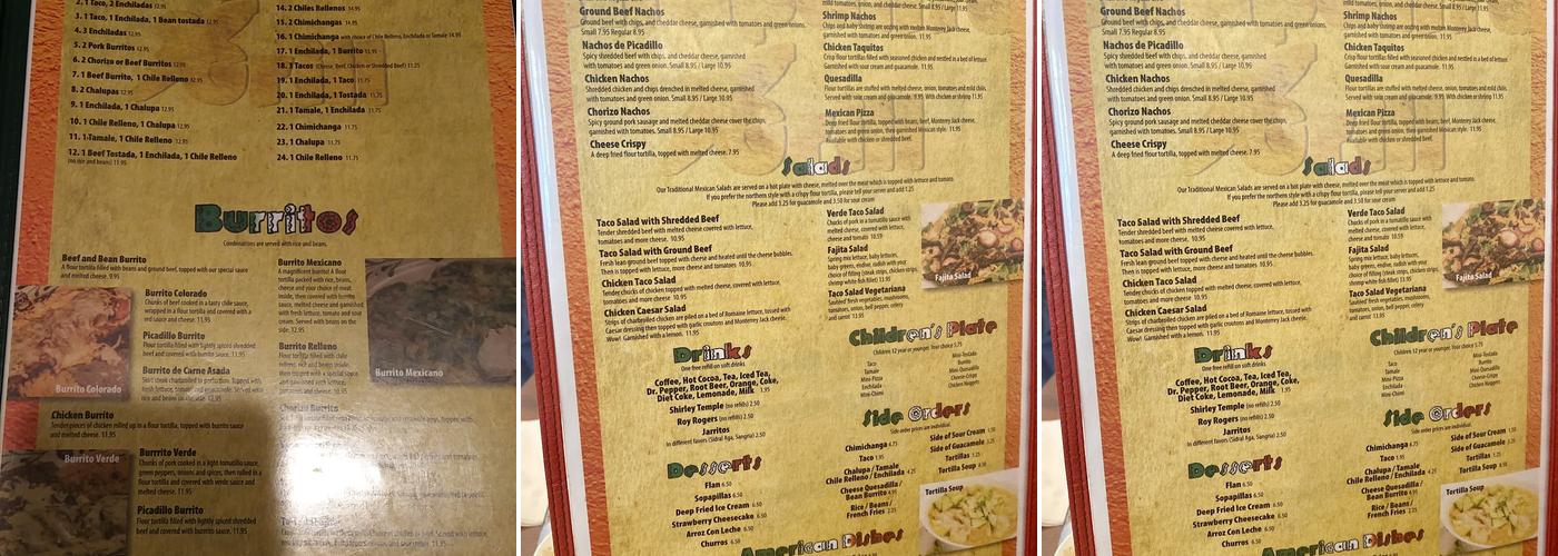 Chapalita's Grill Menu