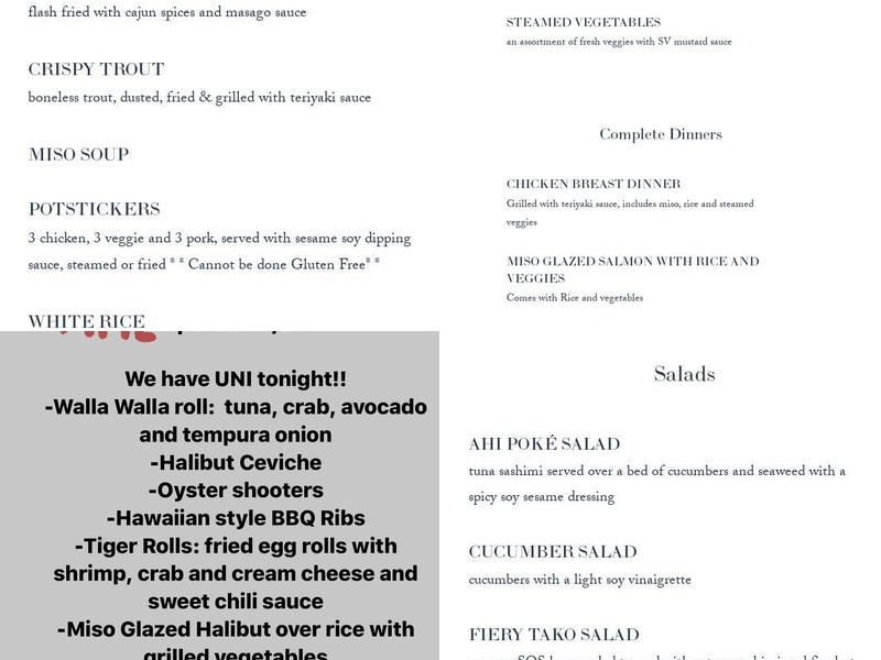 Sushi On Second Menu