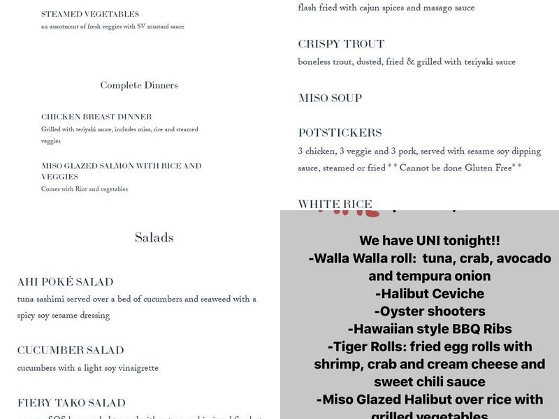 Sushi On Second Menu