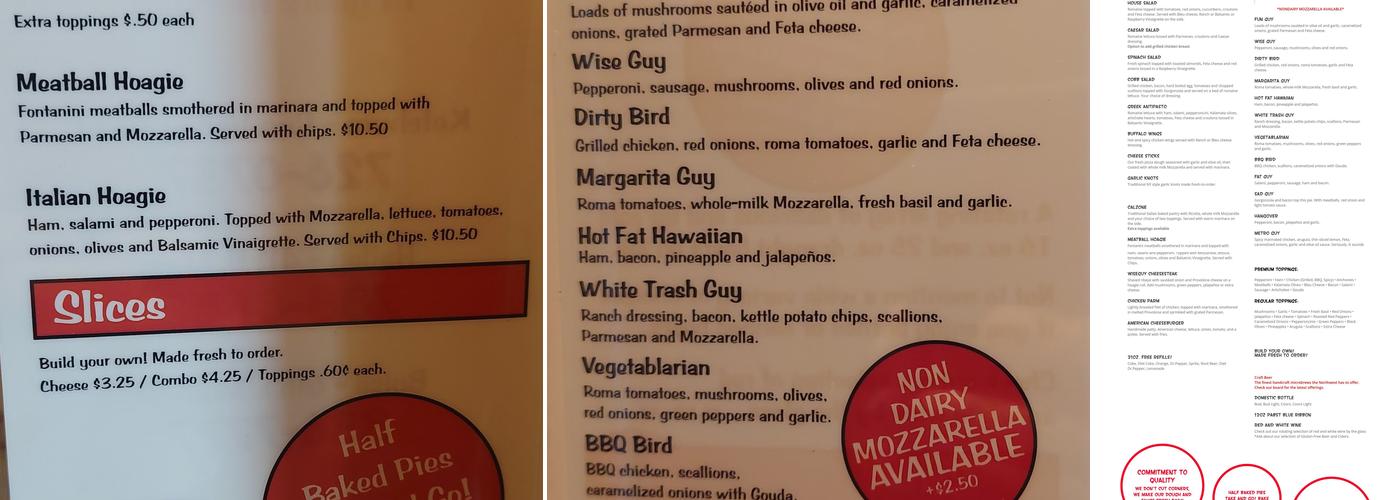 Wiseguy Pizza Pie Menu