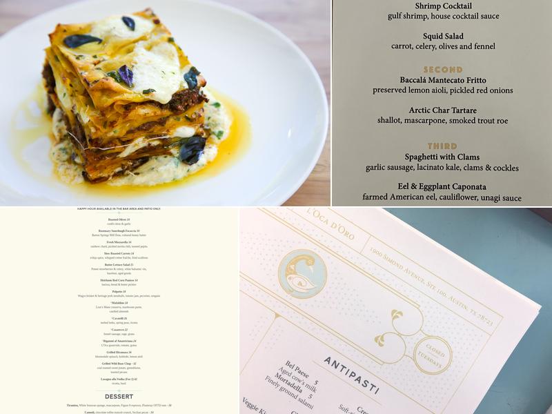 L'Oca d'Oro Menu