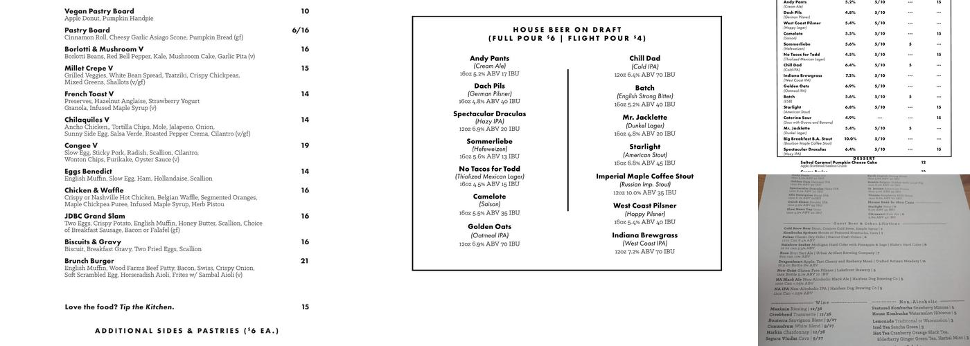Junk Ditch Brewing Company Menu