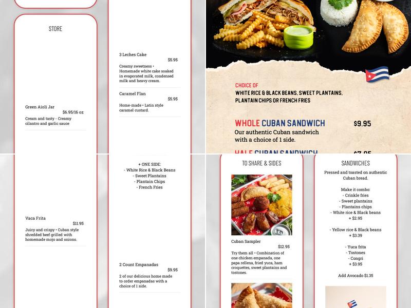 D'Cuban Cafe Menu