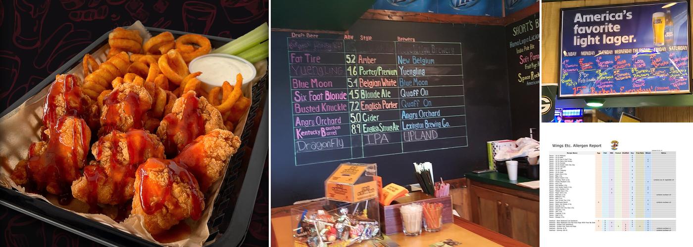 Wings Etc. Menu