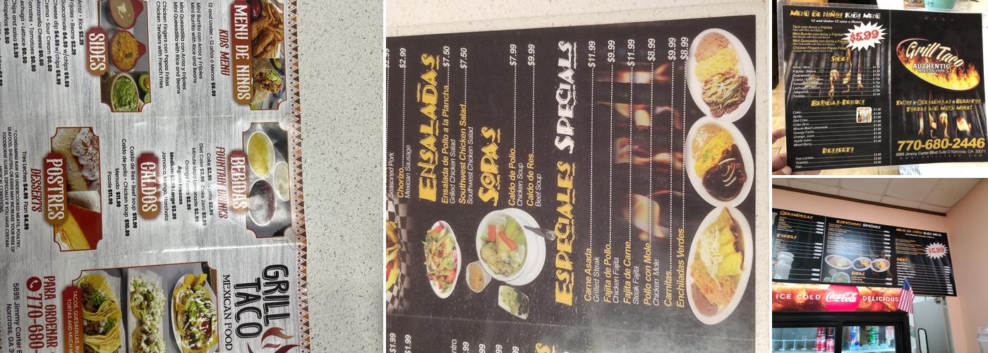 Grill Taco Menu