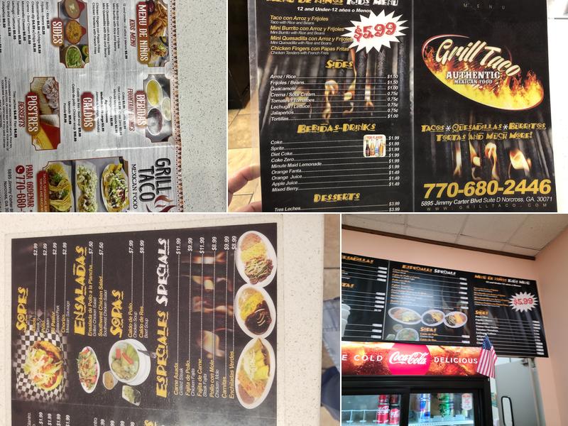 Grill Taco Menu