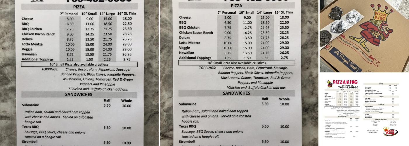 Pizza King | Lebanon, IN Menu
