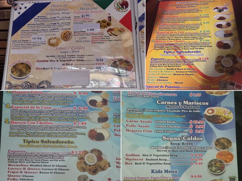 La Salvadorenita Pupuseria Menu