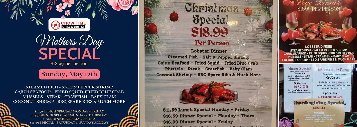 Chow Time Grill & Buffet Menu