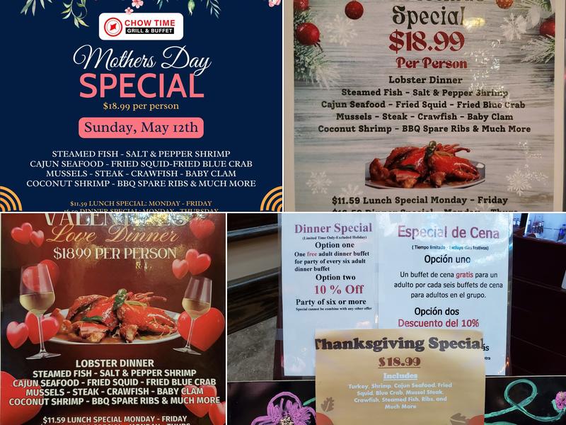 Chow Time Grill & Buffet Menu