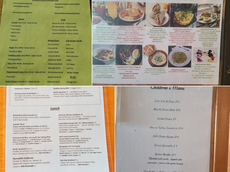 Seaside Restaurant & Bar Menu