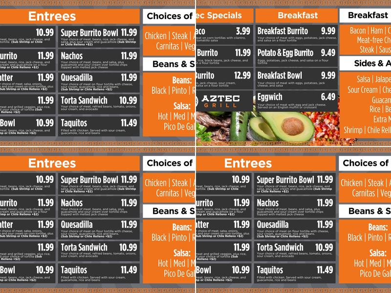 Aztec Grill Menu