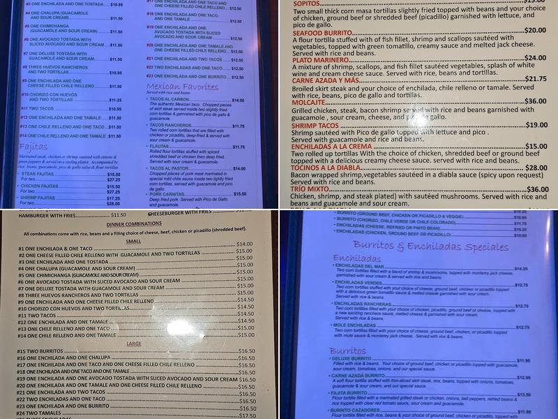 Cazadores Menu