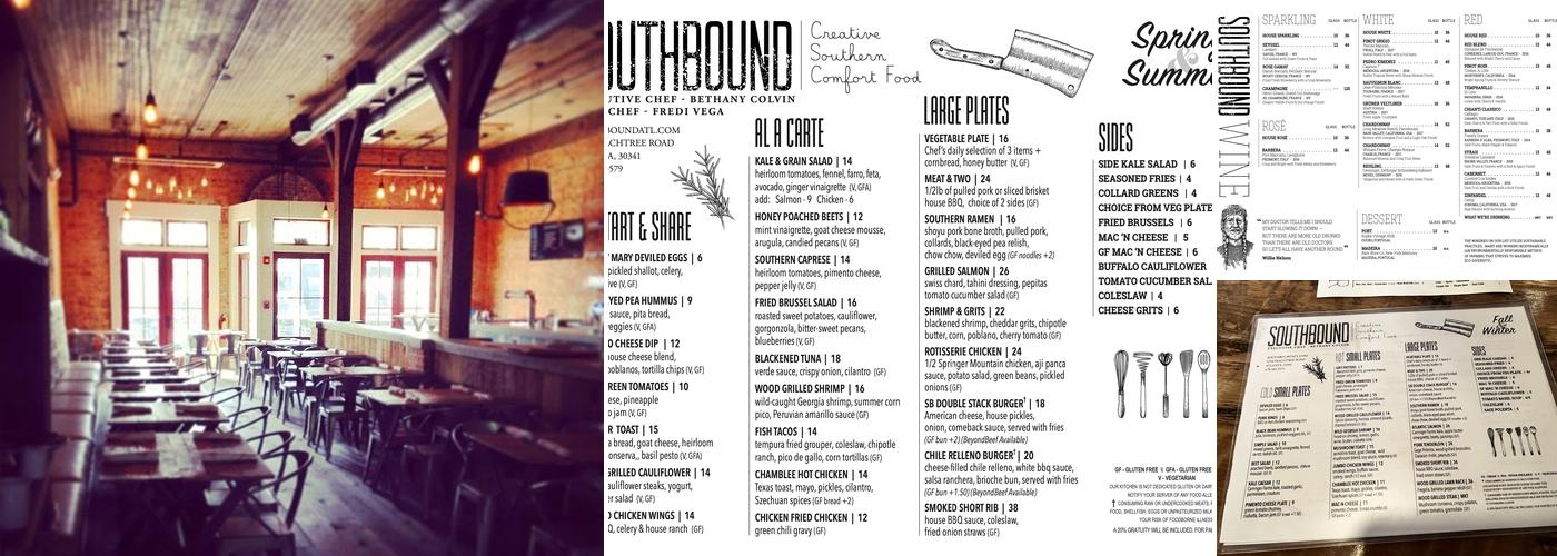 Southbound Menu