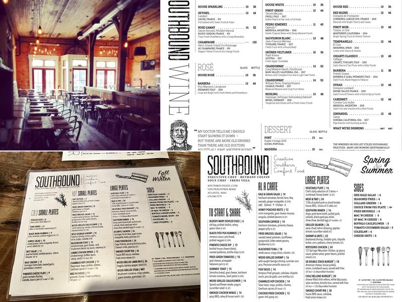 Southbound Menu