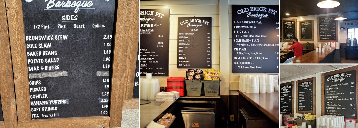 Old Brick Pit Barbeque Menu