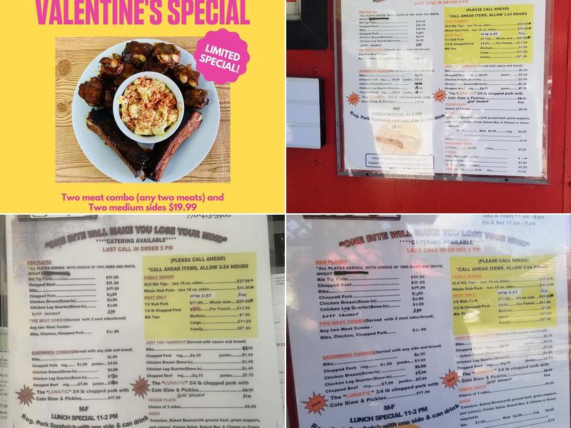 Crazy Ron's BBQ Menu