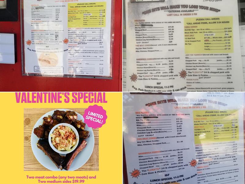 Crazy Ron's BBQ Menu