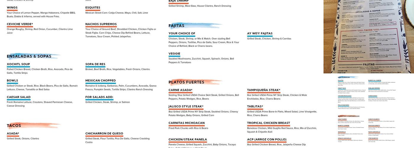 Frontera Mexican Kitchen Menu