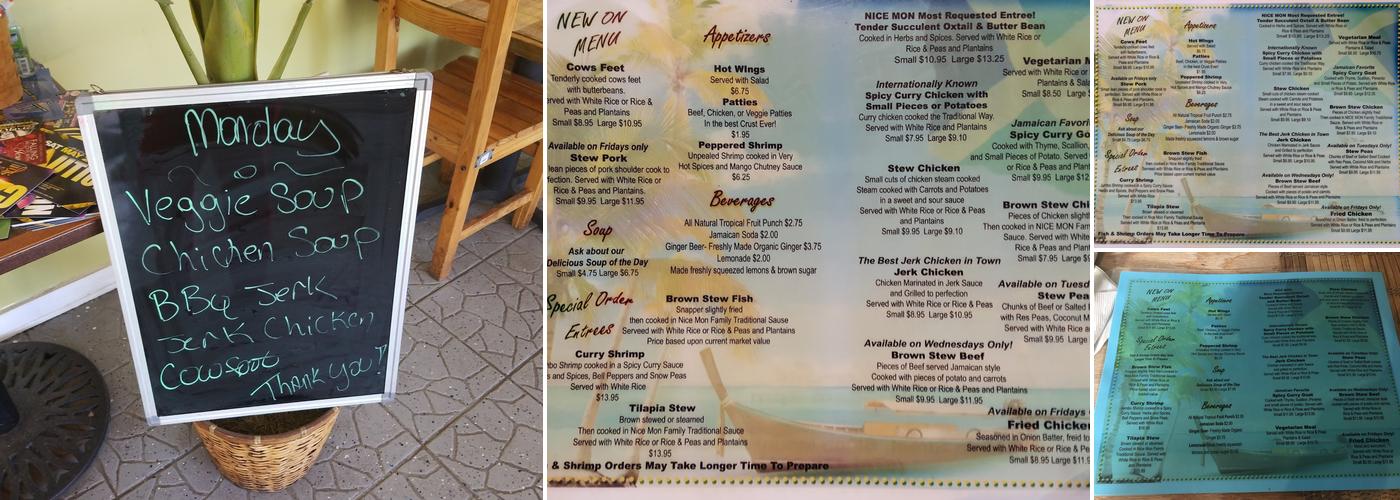 Nice Mon Restaurant Menu
