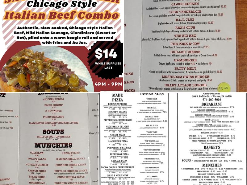 Rex's Rendezvous Menu