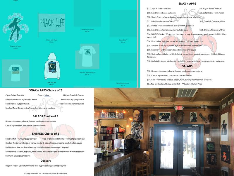The River Shack Menu