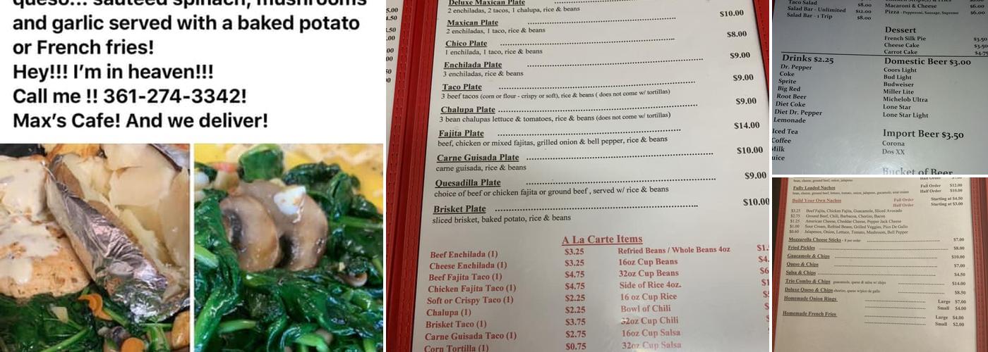 Max's Cafe Menu