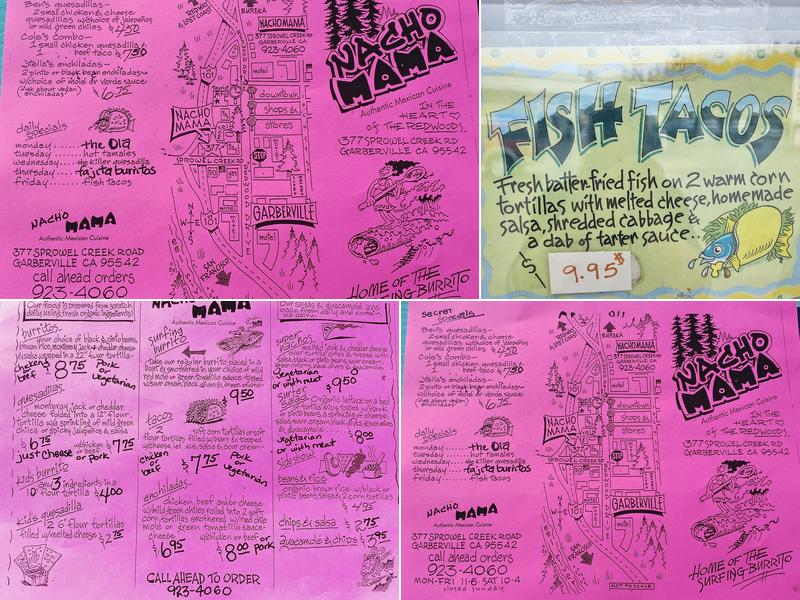 Nacho Mama Menu