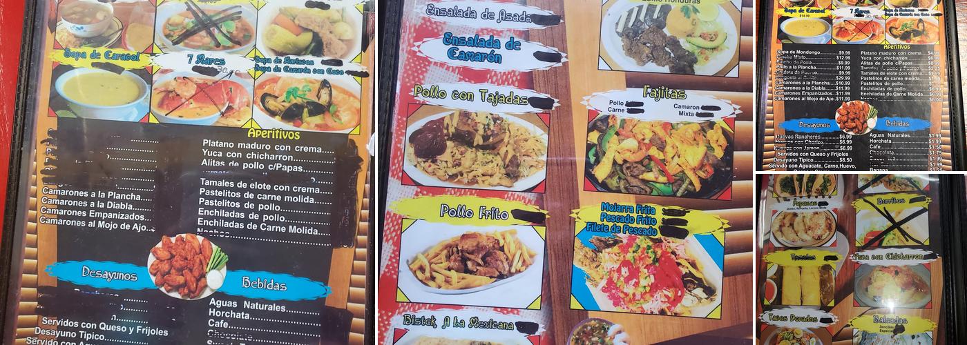 Toñita's Restaurant Menu
