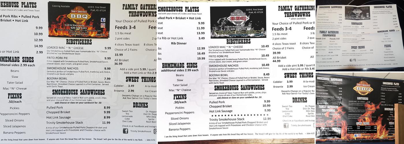 Trinity Smokehouse BBQ Menu