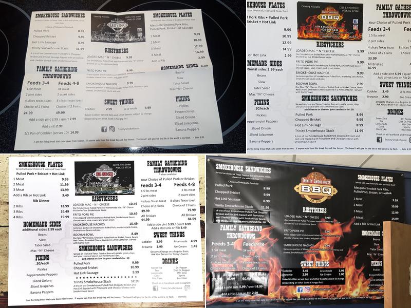 Trinity Smokehouse BBQ Menu