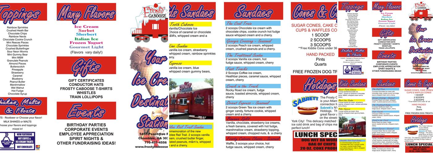 Frosty Caboose Menu