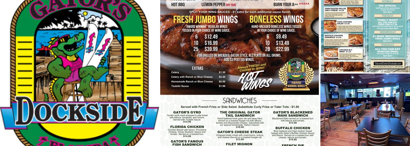 Gator's Dockside DeLand Menu