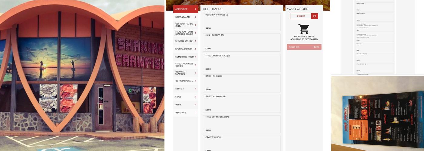 Shaking Crawfish Menu