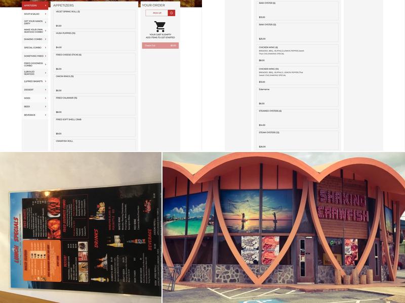 Shaking Crawfish Menu