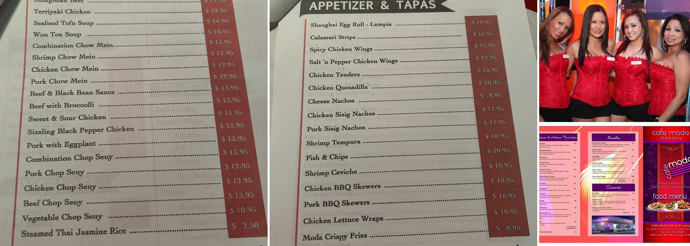 Cafe Moda Menu