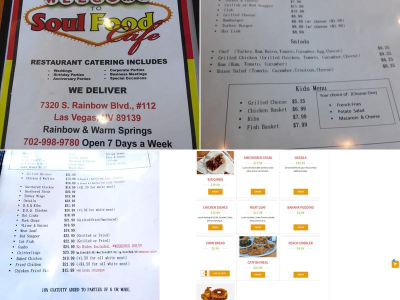 Soul Food Cafe Menu