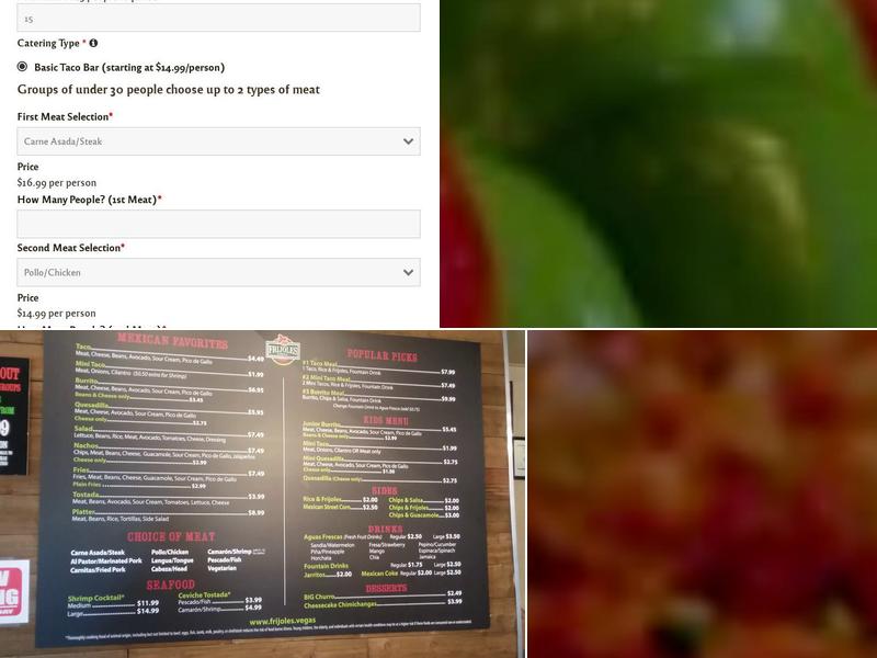 Frijoles & Frescas Grilled Tacos Menu