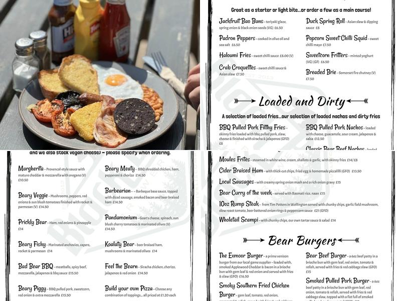 The Bear Inn Menu