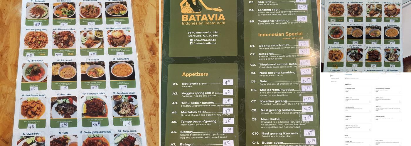 Batavia Menu