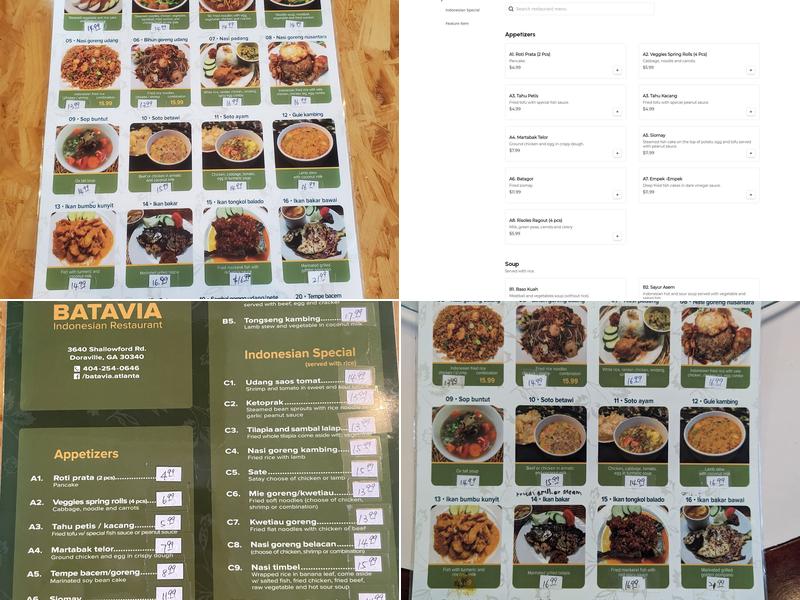 Batavia Menu