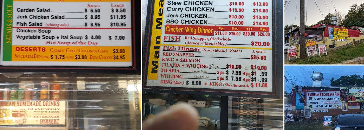 Caribbean Chicken & Fish Menu