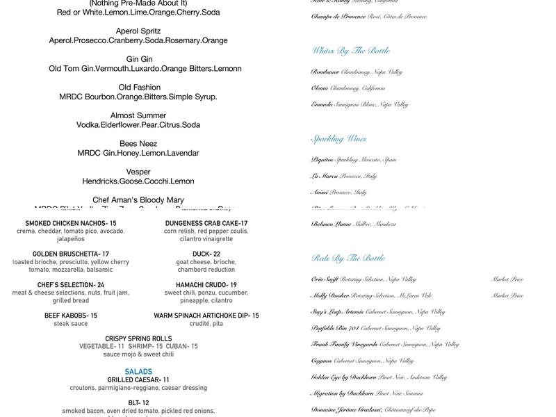 Hemispheres Bistro Menu