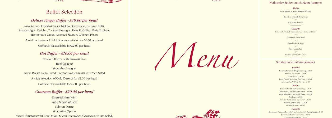 The Stumble Inn Menu